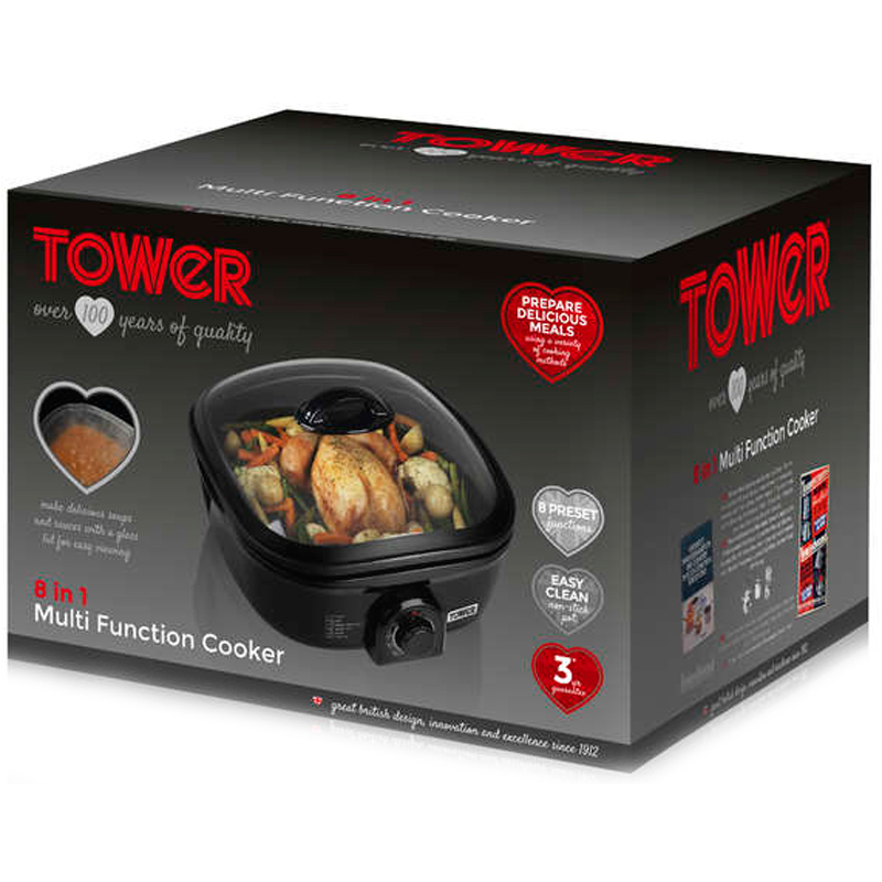 Tower 8 In 1 Multi Function Cooker 5L Capacity Adjustable Temperature